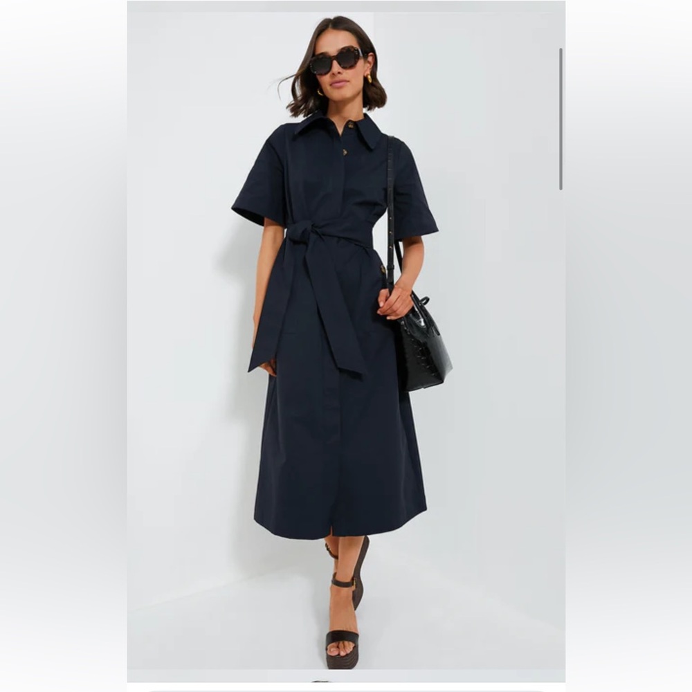 Tuckernuck Blue Notched Collar Midi Dress